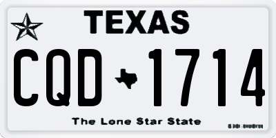 TX license plate CQD1714
