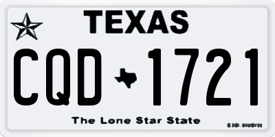TX license plate CQD1721