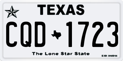 TX license plate CQD1723