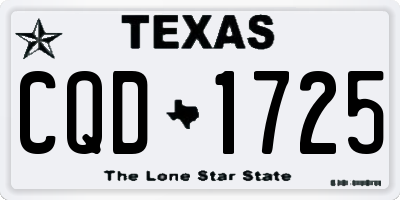 TX license plate CQD1725