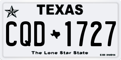 TX license plate CQD1727