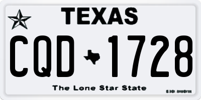 TX license plate CQD1728
