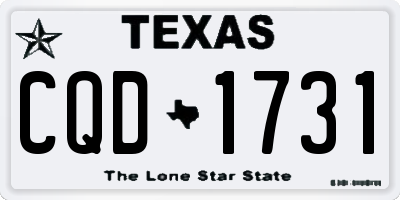 TX license plate CQD1731