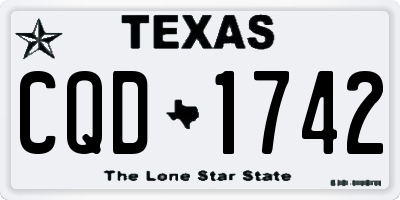 TX license plate CQD1742