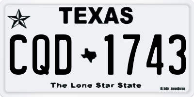 TX license plate CQD1743