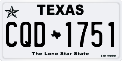 TX license plate CQD1751