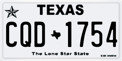 TX license plate CQD1754