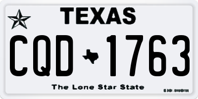 TX license plate CQD1763