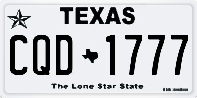 TX license plate CQD1777