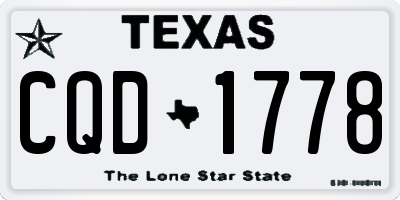 TX license plate CQD1778