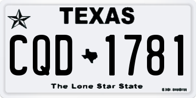TX license plate CQD1781
