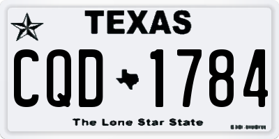 TX license plate CQD1784