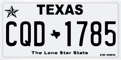 TX license plate CQD1785
