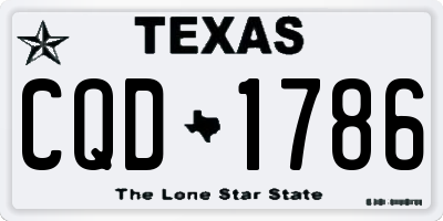 TX license plate CQD1786