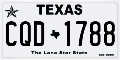 TX license plate CQD1788