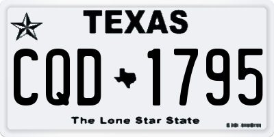 TX license plate CQD1795