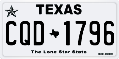 TX license plate CQD1796