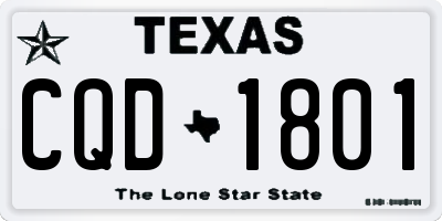 TX license plate CQD1801