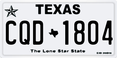 TX license plate CQD1804