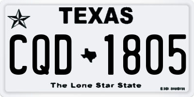 TX license plate CQD1805