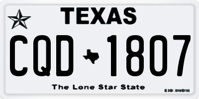 TX license plate CQD1807