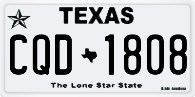 TX license plate CQD1808