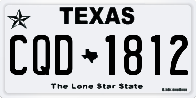 TX license plate CQD1812