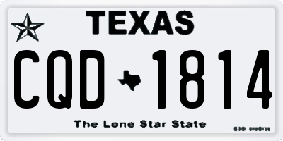 TX license plate CQD1814