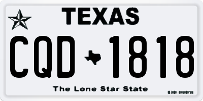 TX license plate CQD1818