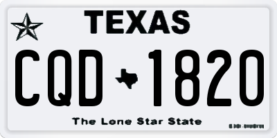 TX license plate CQD1820
