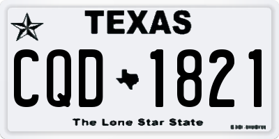 TX license plate CQD1821
