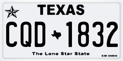 TX license plate CQD1832