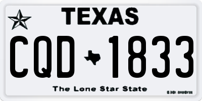 TX license plate CQD1833