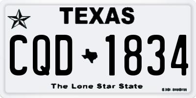 TX license plate CQD1834