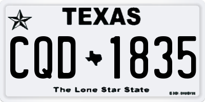 TX license plate CQD1835