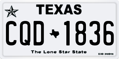 TX license plate CQD1836