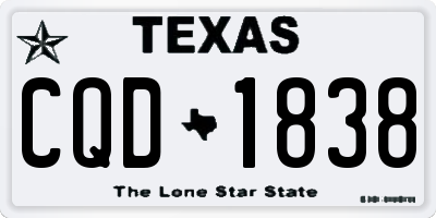 TX license plate CQD1838