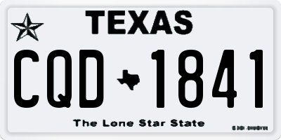 TX license plate CQD1841