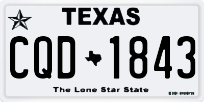 TX license plate CQD1843