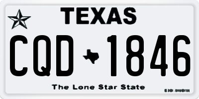 TX license plate CQD1846