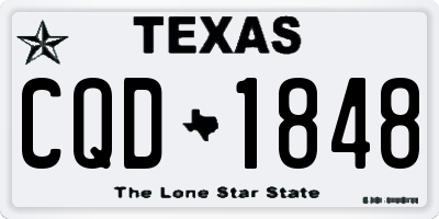 TX license plate CQD1848