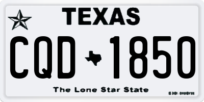TX license plate CQD1850