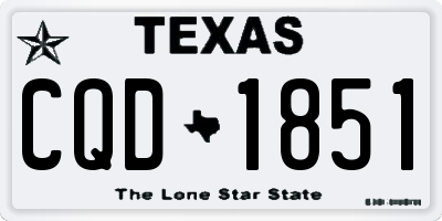 TX license plate CQD1851