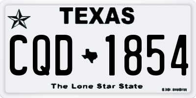 TX license plate CQD1854