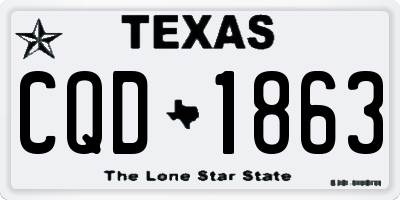 TX license plate CQD1863