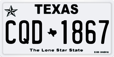 TX license plate CQD1867