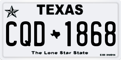 TX license plate CQD1868