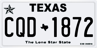 TX license plate CQD1872