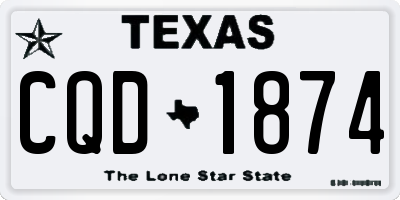 TX license plate CQD1874