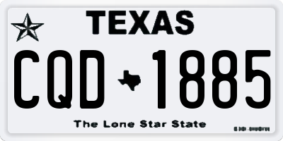TX license plate CQD1885
